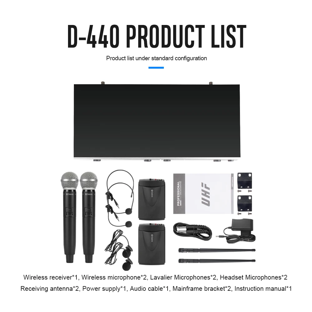 Debra D 440 Профессиональная Беспроводная микрофонная система с Lavalier гарнитура и