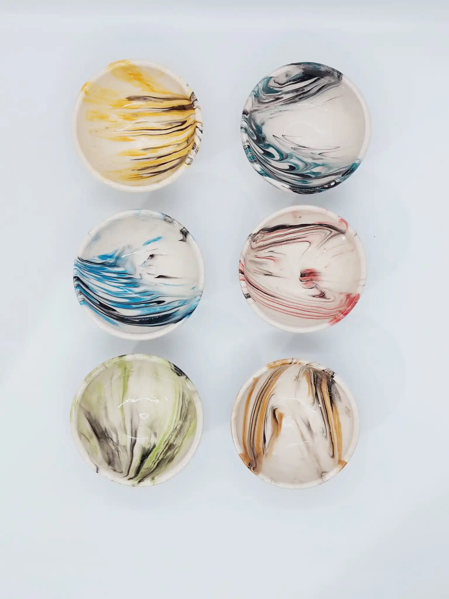 

Мраморная керамическая миска в комплекте, мишка для соуса с изображением сладких орехов, чаша для рамен, чаша для суши, 6 шт., 3,15 в, (8 см)