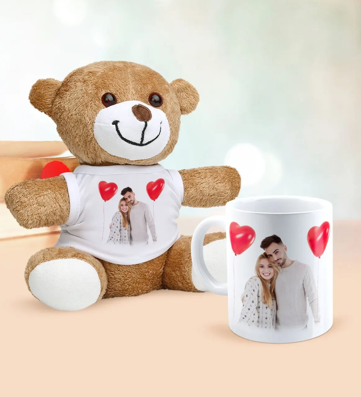 

Personalized Photo Plush Teddy Bear Mug Set