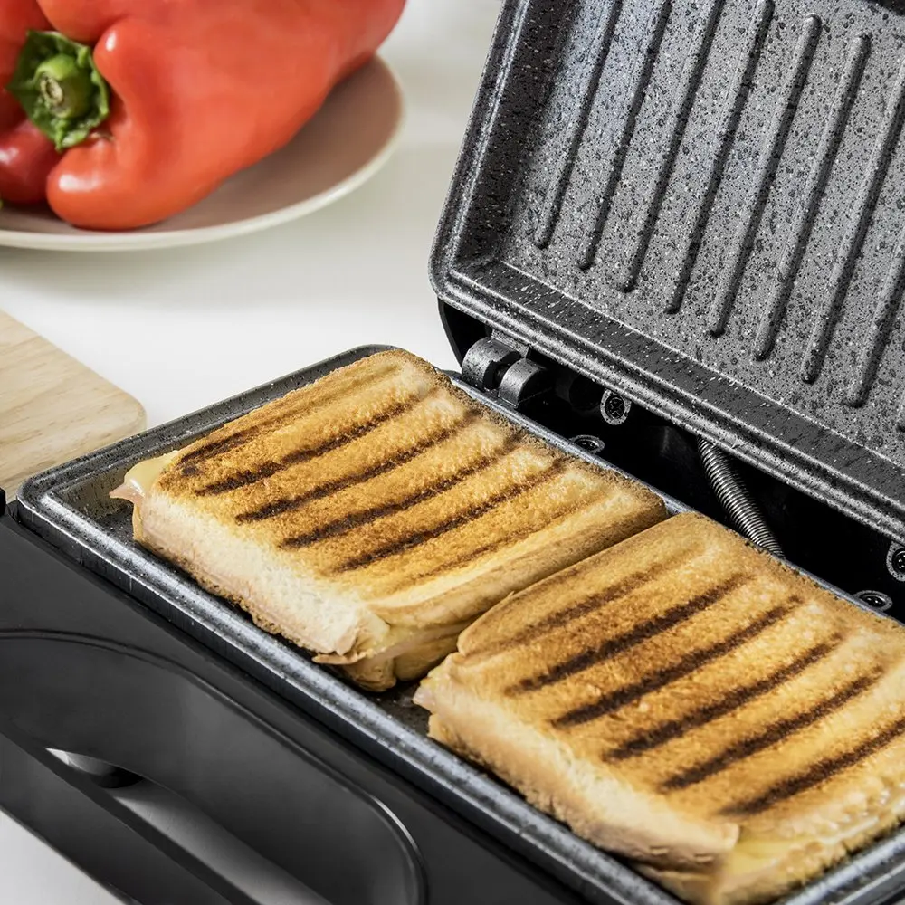 Cacotec Sandwichera Rock'nToast Square. Revestimiento antiladente RockStone сэндвичи Capacidad para 2 Superficie Grill