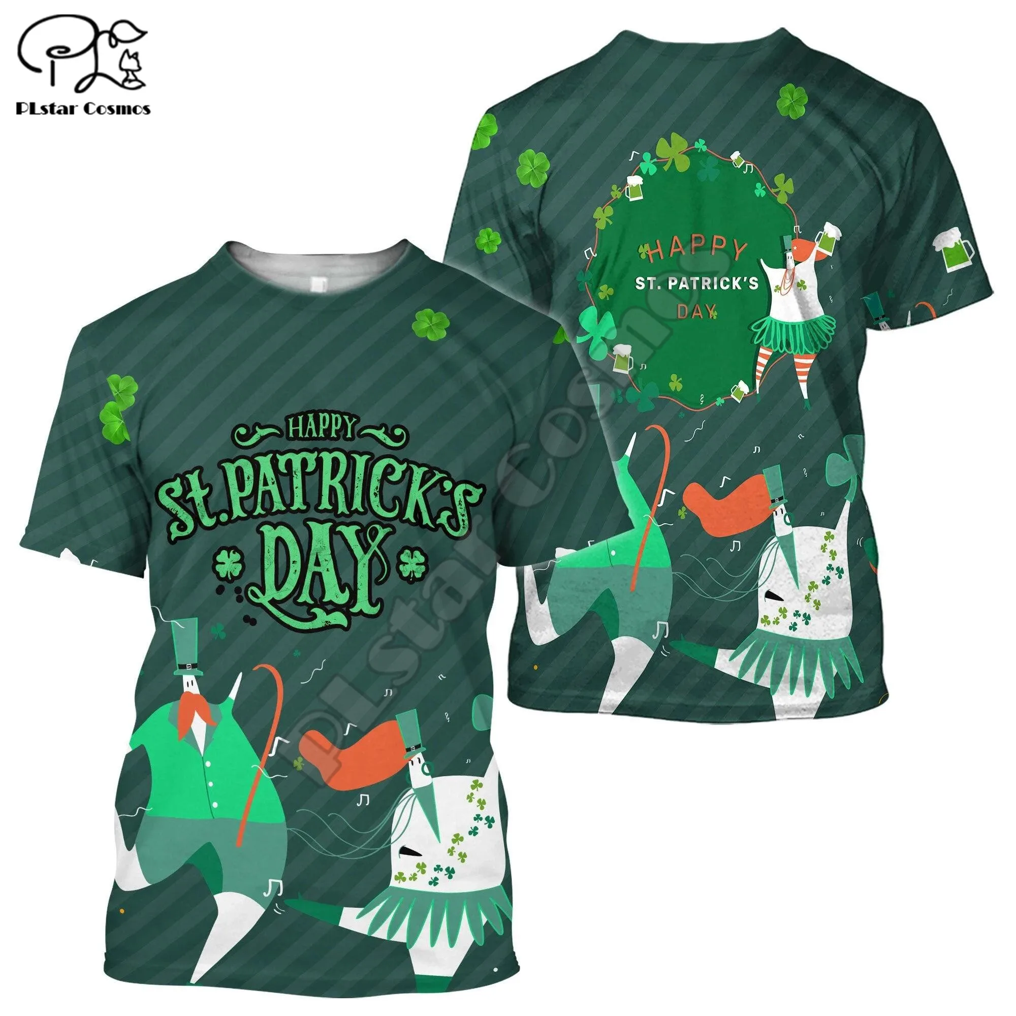 

PLstar Cosmos Irish Saint Patrick Day 3D Printed New Fashion Summer T-Shirts Short-Sleeve Tee Men/Women Casual Streetwear D21