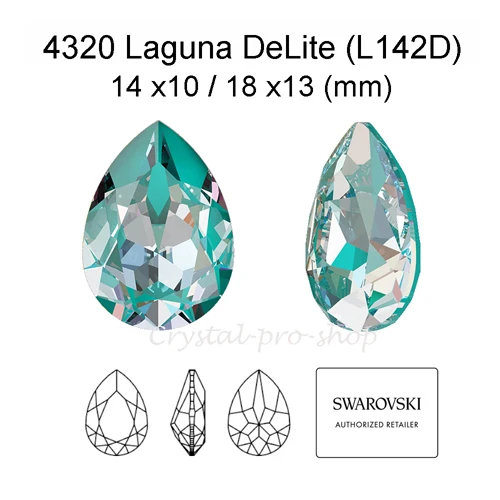 Laguna DeLite DeLite Необычные каплевидные Стразы 14x10(мм) с кристаллами Swarovski - Цвет: Laguna DeLite