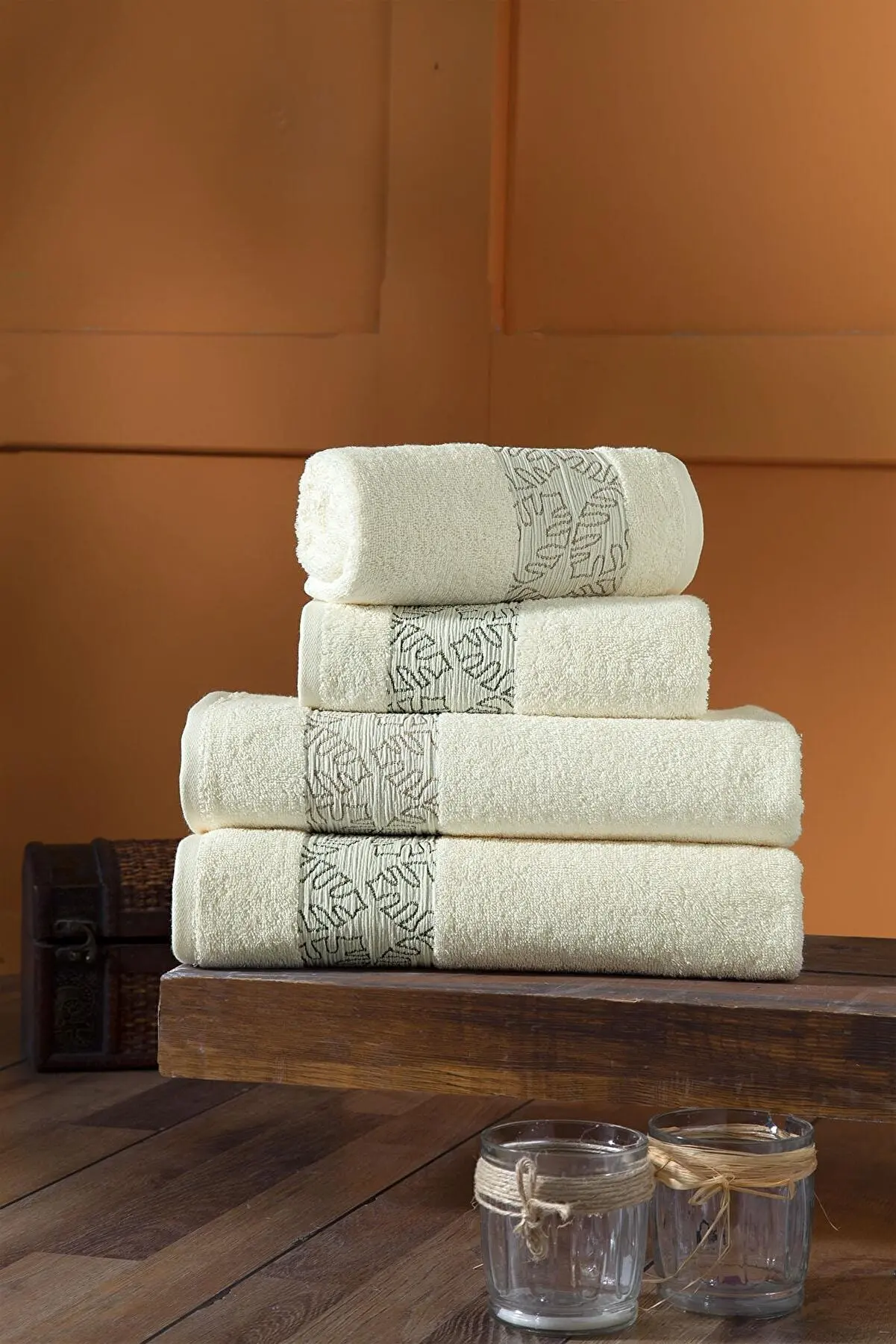 

4PC Cotton Bath Towel Set 2 PC Bath Towel 2PC Face Towel Adult Washing Towels Men Women Quick Dry Soft Water Absorbent TURKEY