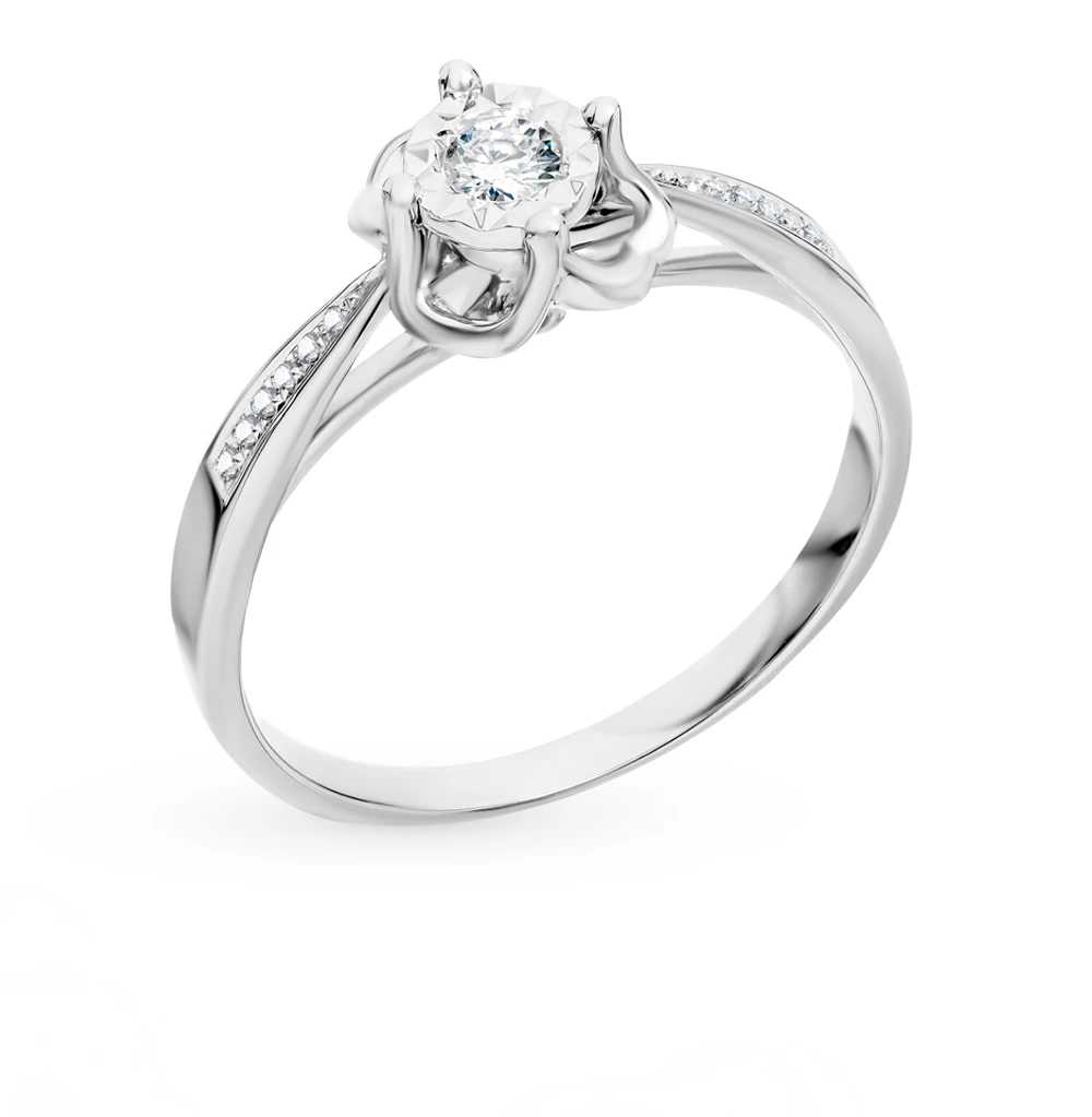 Золотое кольцо с бриллиантами SUNLIGHT проба 585 | Украшения и аксессуары