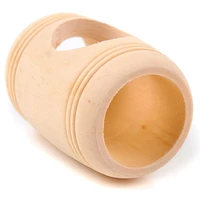 hamster house wooden barrel three hole design natural wooden hamster toys rest and play chew toy
