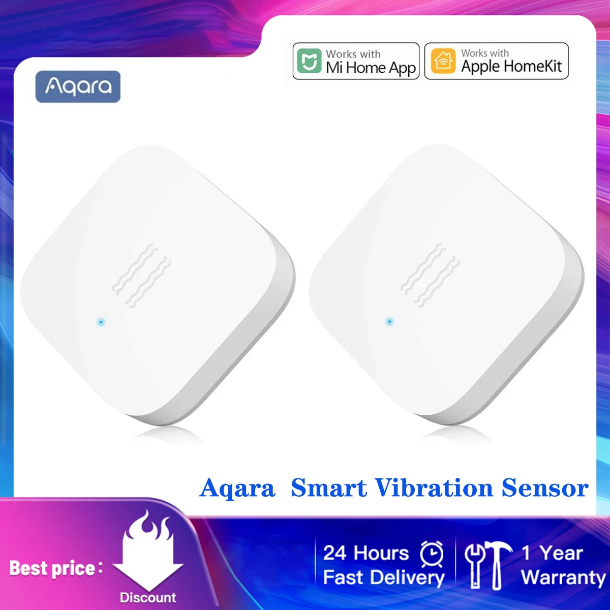 

Aqara Smart Vibration Sensor Mi Home HomeKit App Smart Home Systems Safety Detection Alarm Monitor Zigbee Motion Shock Sensor