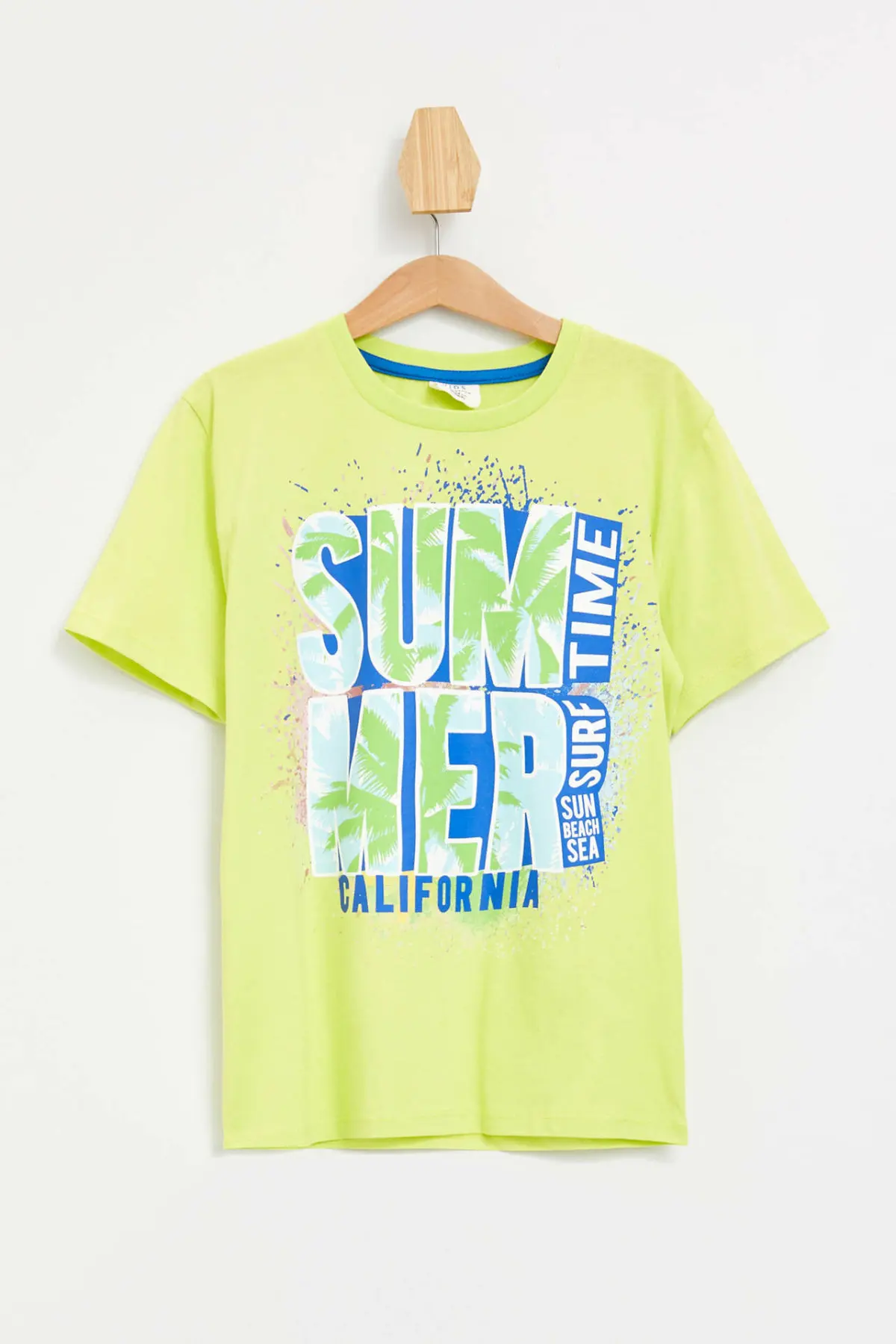 DeFacto/летние желтые футболки для мальчиков Повседневные с буквенным принтом T Shirt