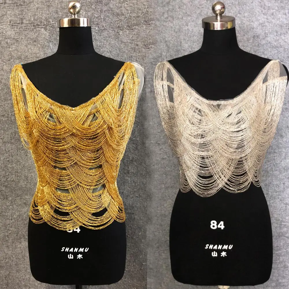 Параболическая волнистая нашивка La Beauty аппликации с бахромой серебряные нашивки