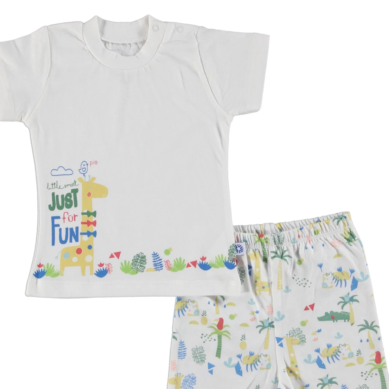 Ebebek Luggi/комплект из футболки и шорт с рисунком крокодила для маленьких мальчиков |