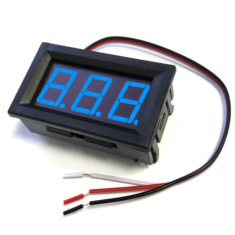 Digital DC Voltmeter 0-100V Blue Цифровой вольтметр 0...100В 3-разрядный синий дисплей размеры
