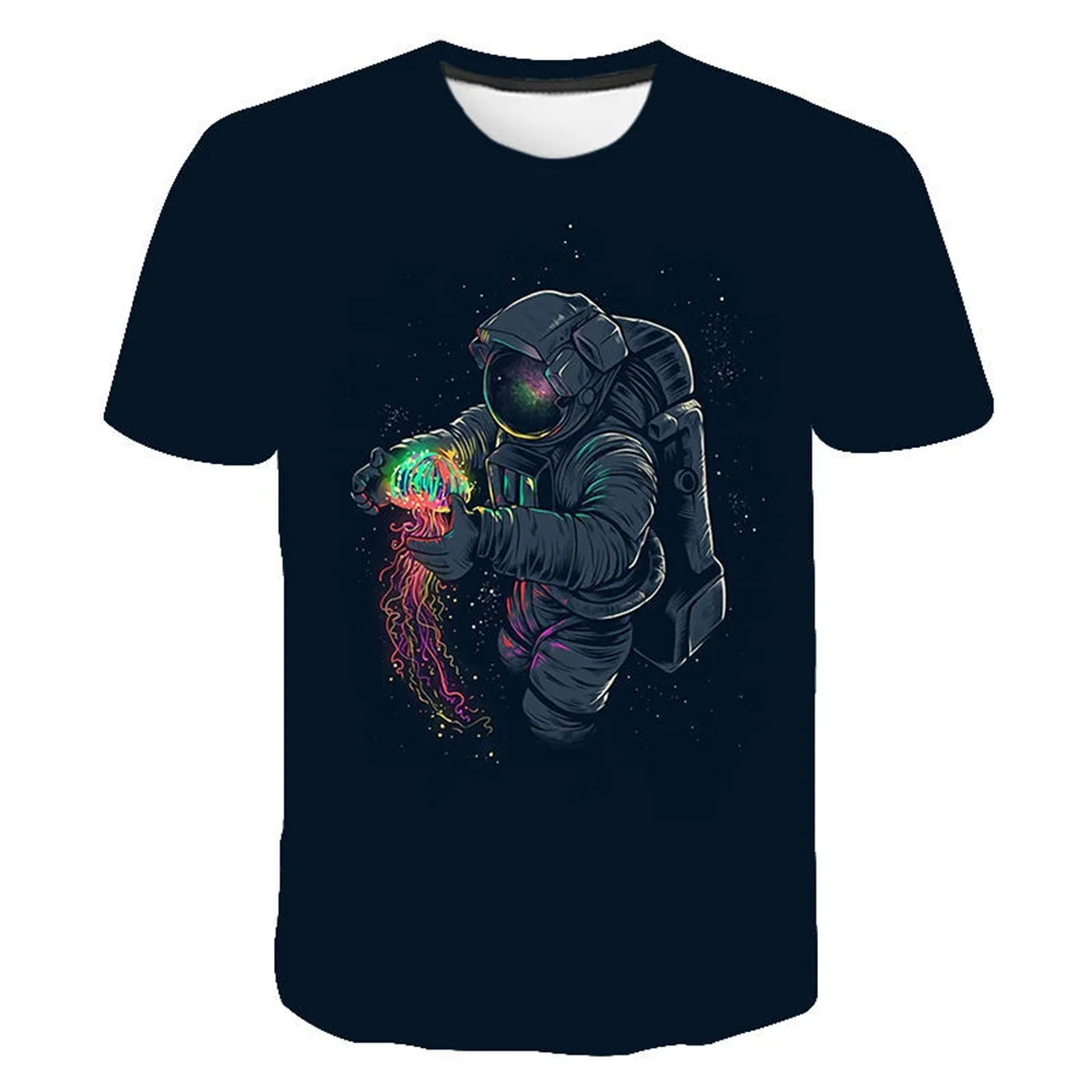 

Universe Space Astronaut Graphic T-Shirt For Men Clothing Summer Streetwear Camisetas Tops Tee Ropa Hombre Camisa Masculina V