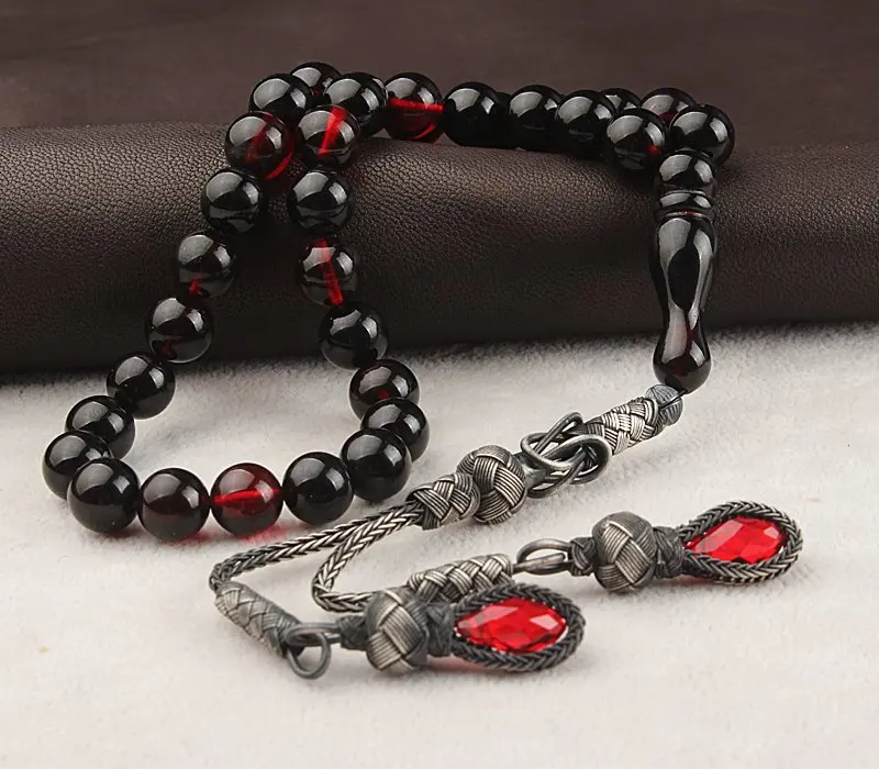 

Натуральный огненный янтарь 1000 серебро Kazaz кисточка 33 бусины Молитвенные Четки исламский вкус Розарий для мужчин женщин мужчин брикет из Ту...