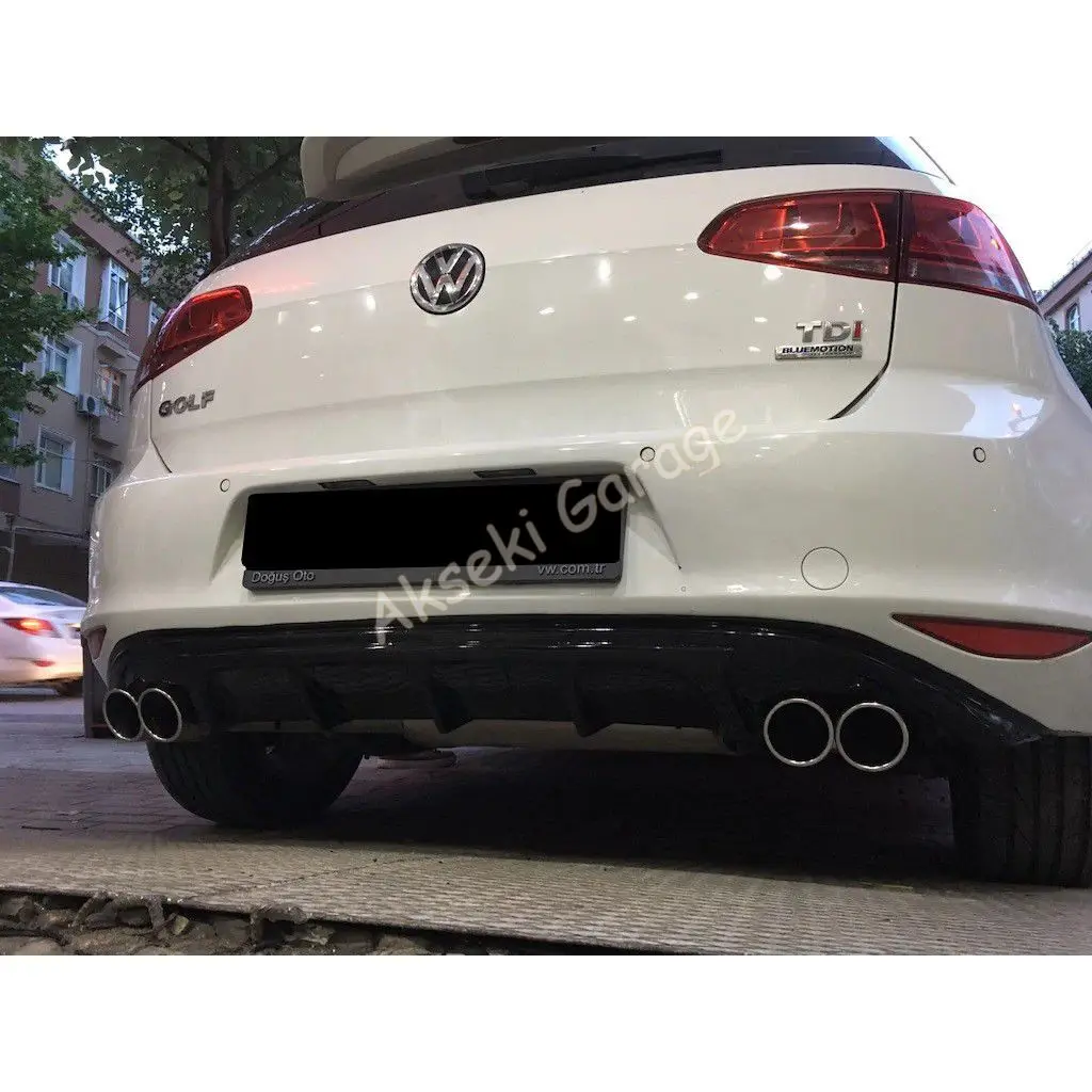 

For Volkswagen golf 7.5 Diffuser Sport Exhaust Tip Chrome P Black Set-Modified parts spoiler flap auto styling 2012-2016