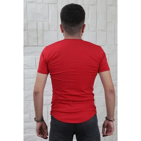 

MEN 'S WIDE COLLAR BASC TSHIRT RED 452995138