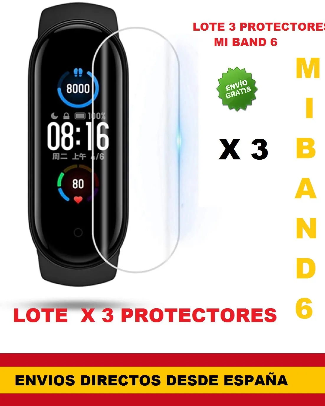 Защита экрана для xiaomi mi band 6 набор из 3 протекторов ремешок активности Новый часы