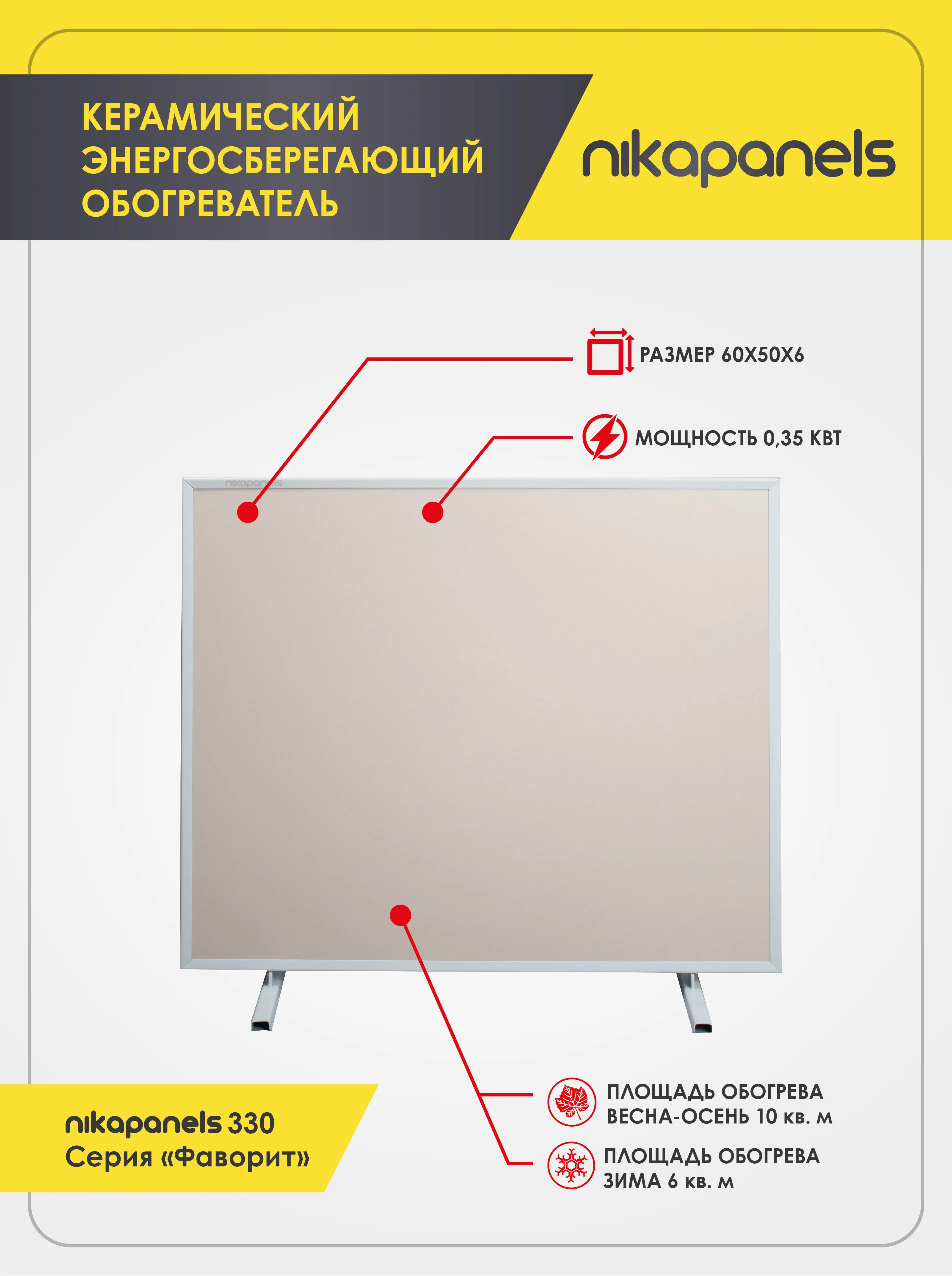 Керамический энергосберегающий обогреватель Никапанелс 330 Серия &quotФаворит&quot |