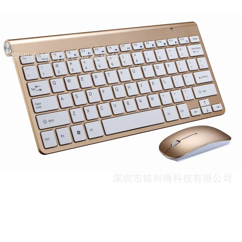 Портативный беспроводной комплект с клавиатурой и мышкой для Mac, ноутбука, ноутбука, ТВ-бокса 2,4 ГГц, мини-клавиатура, Офисная для IOS и Android
