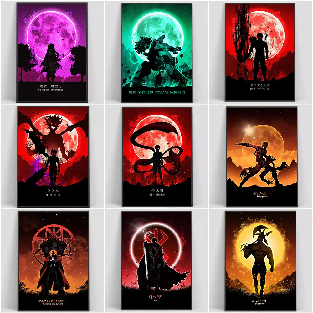 

Pop Anime Demon Slayer Tokyo Ghoul Canvas Painting Wall Art Cartoon Character Poster Print Picture for Home Room Decoration Gift
