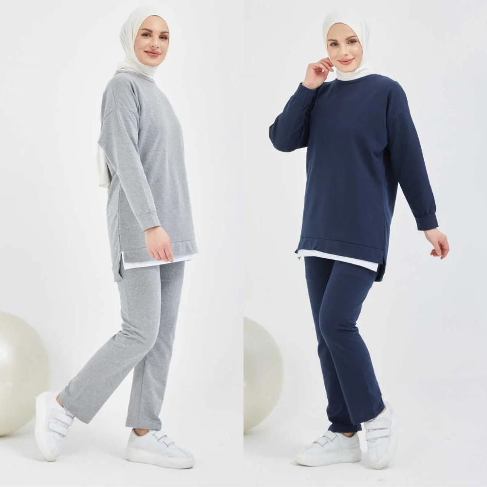 

Двойной хиджаб с манжетами, спортивный костюм с низом, новый сезон, мусульманская мода, Аравия, Дубай, тренды 100%, Сделано в Турции Рамадан пла...