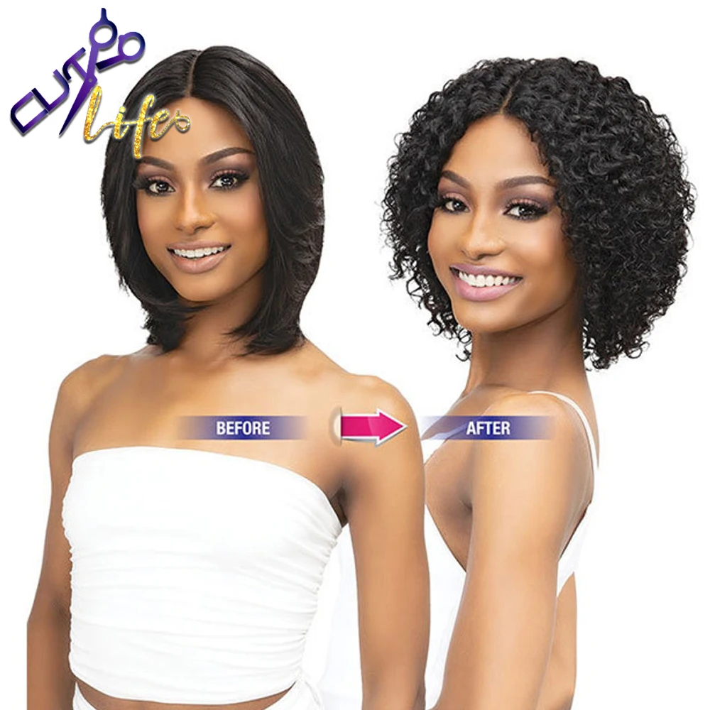 

Wet Wavy Wig T Part Lace Wig Short Human Hair Wig Hair Line Pre Plucked HD Lace Bob For Women Indian Hair Glueless Natural Wig