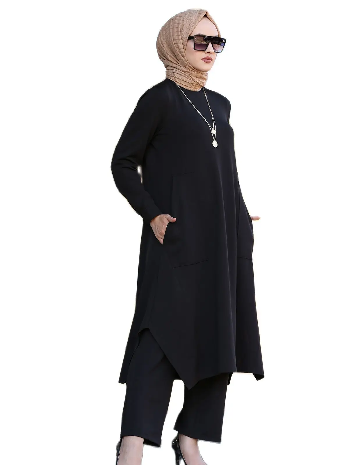 

Turkey Store Turkish Clothing Women's Double Suit Pocket Detailed Trousers And Long Tunic Hijab Dress Modest Ladies Islamic Clothing Turkey Dresses For Women Muslim Set Arabia India Abaya Ramadan Kaftan Comfortable And