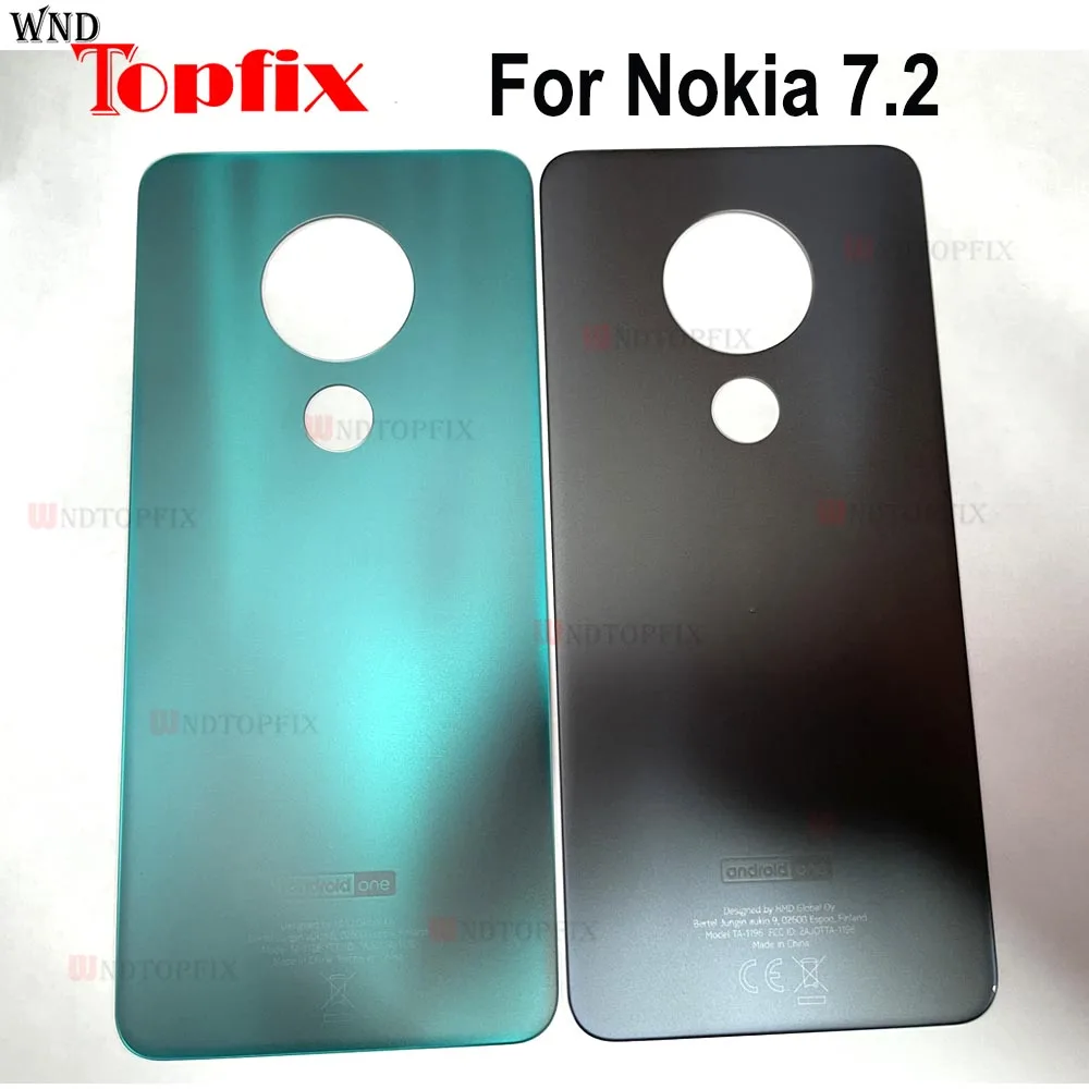 

Оригинальный корпус батарейного отсека для Nokia 7,2, Задняя стеклянная крышка, сменная задняя панель для Nokia 1193, задняя крышка TA-1178