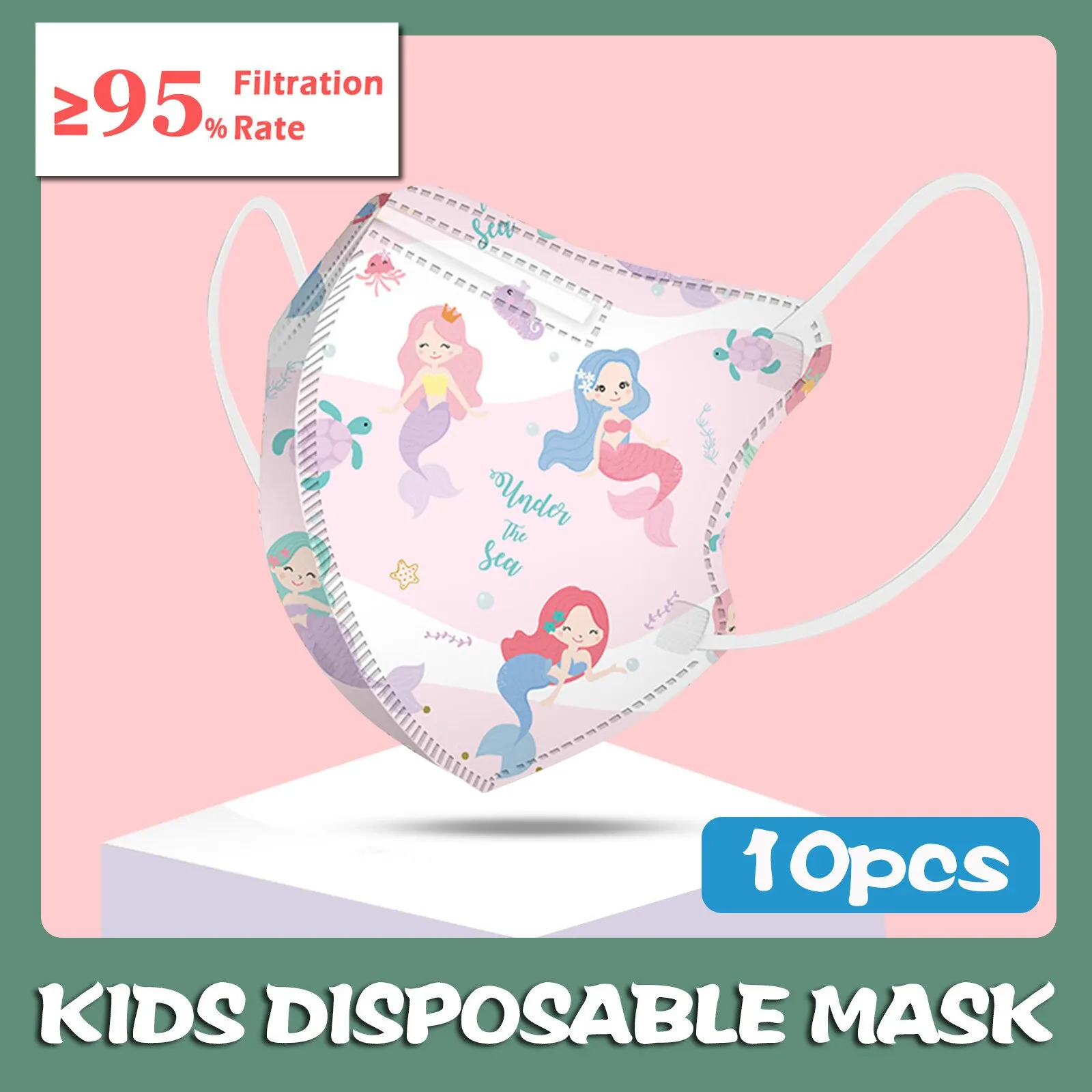 10 шт. 4 слоя мультяшной 3d-маски ffp2mask для детей 0-3 лет | Красота и здоровье