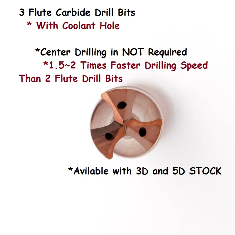 

5D Твердосплавные сверла 3 Flute Cooling Hole High Efficiency Carbide Drill bits