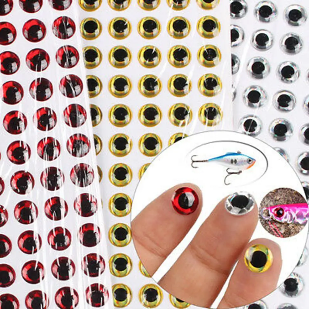 

100pcs/set Simulated Fisheye 3-9mm Fish Eye 3D Holographic Lure Fish Eyes Fly Tying Jigs Crafts Dolls Pesca Iscas Fishing Tackle