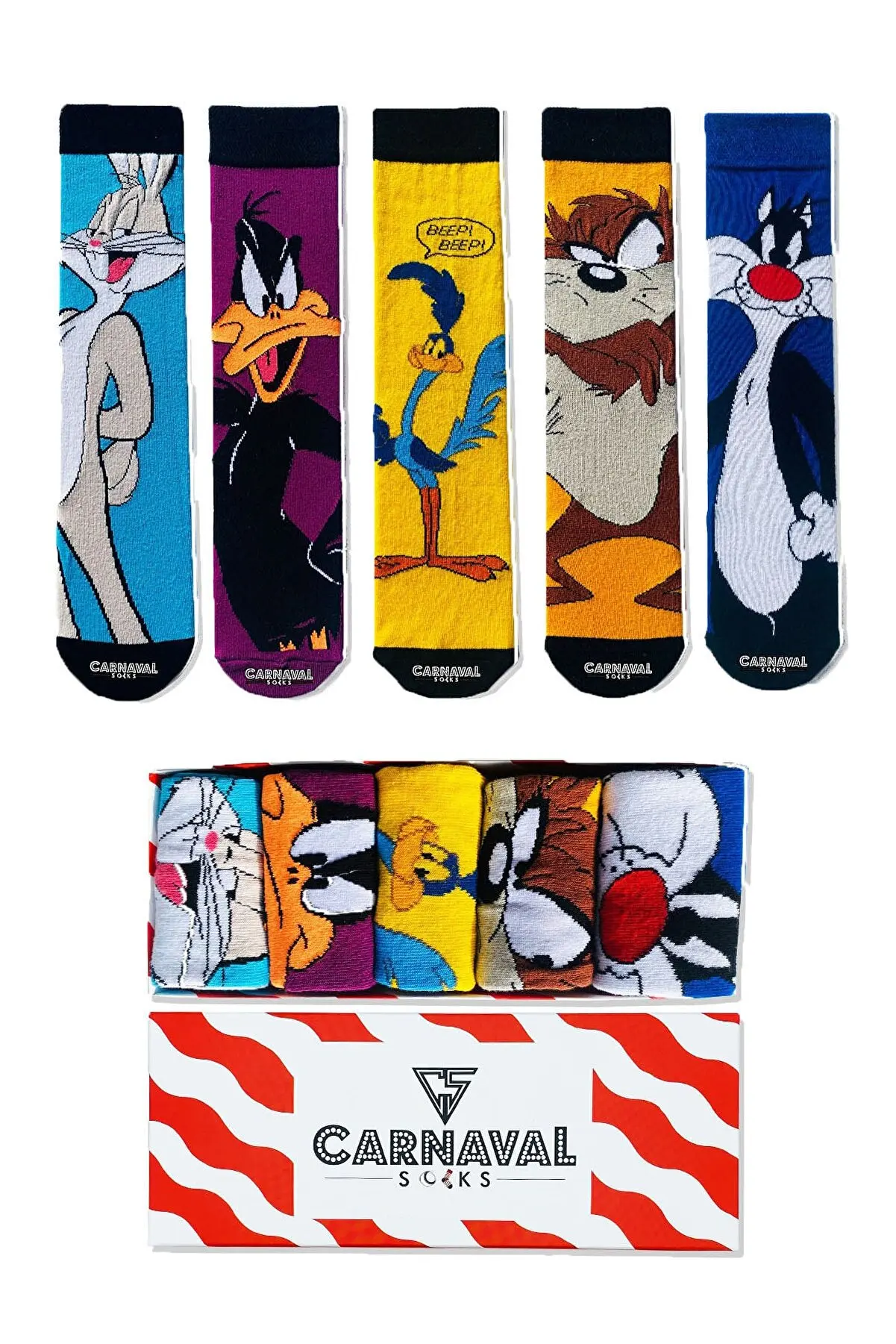

Set of 5 Cartoon Characters Patterned Colorful Socks Box SET5