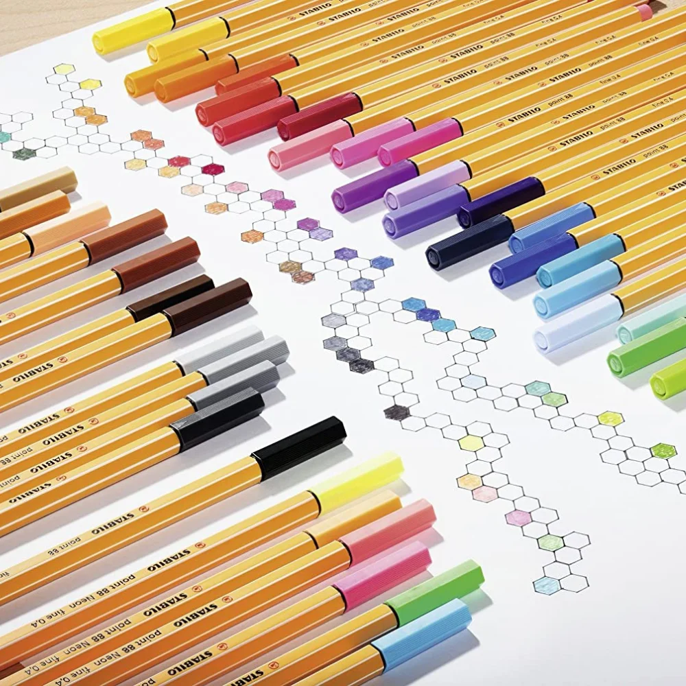 Фломастеры Stabilo Fineliners 6/10/15/20 шт. набор эскизных маркеров Point 88 ручка 68 неоновых