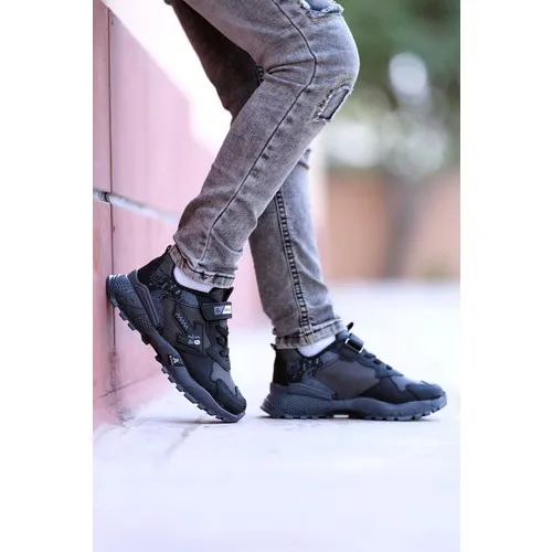

Captain Junior Male Child Black Leather Sport Shoes Four Seasons Put On Foot Health Orthotic Soft Slip-Resistant Outsole