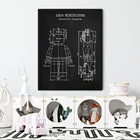 Постер Legos Man патентованный винтажный, настенное искусство для игрушек legos love, декор детской комнаты, идеи для подарка Legos, настенные принты для игр