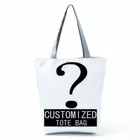 Индивидуальная индивидуальная женская сумка-тоут с принтом логотипа, сумки для покупок на заказ, ручная сумка через плечо сделай сам, Экологически чистая многоразовая сумка