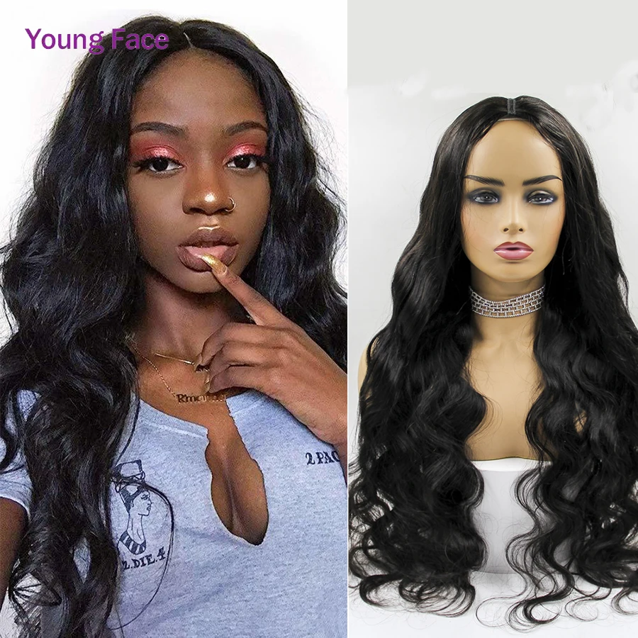 V Part Wig Human Hair Wig For Women Body Wave Human Hair Wigs No Leave Out 28 32 Inches Hair Wigs Glueless Human Hair Wigs