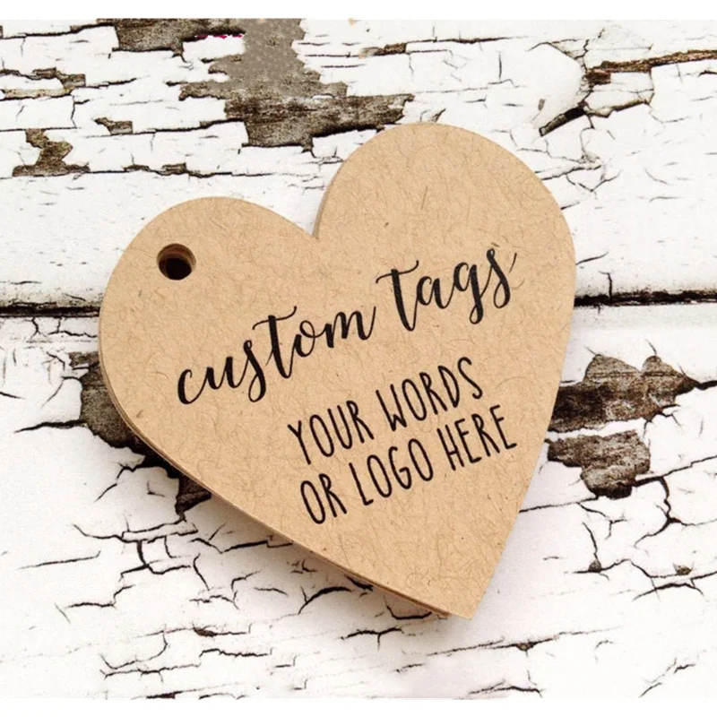 

Custom heart tags 2", personalized wedding tags, party favor tags,gift tag,Customised logo tags,product tags, Design hang tag