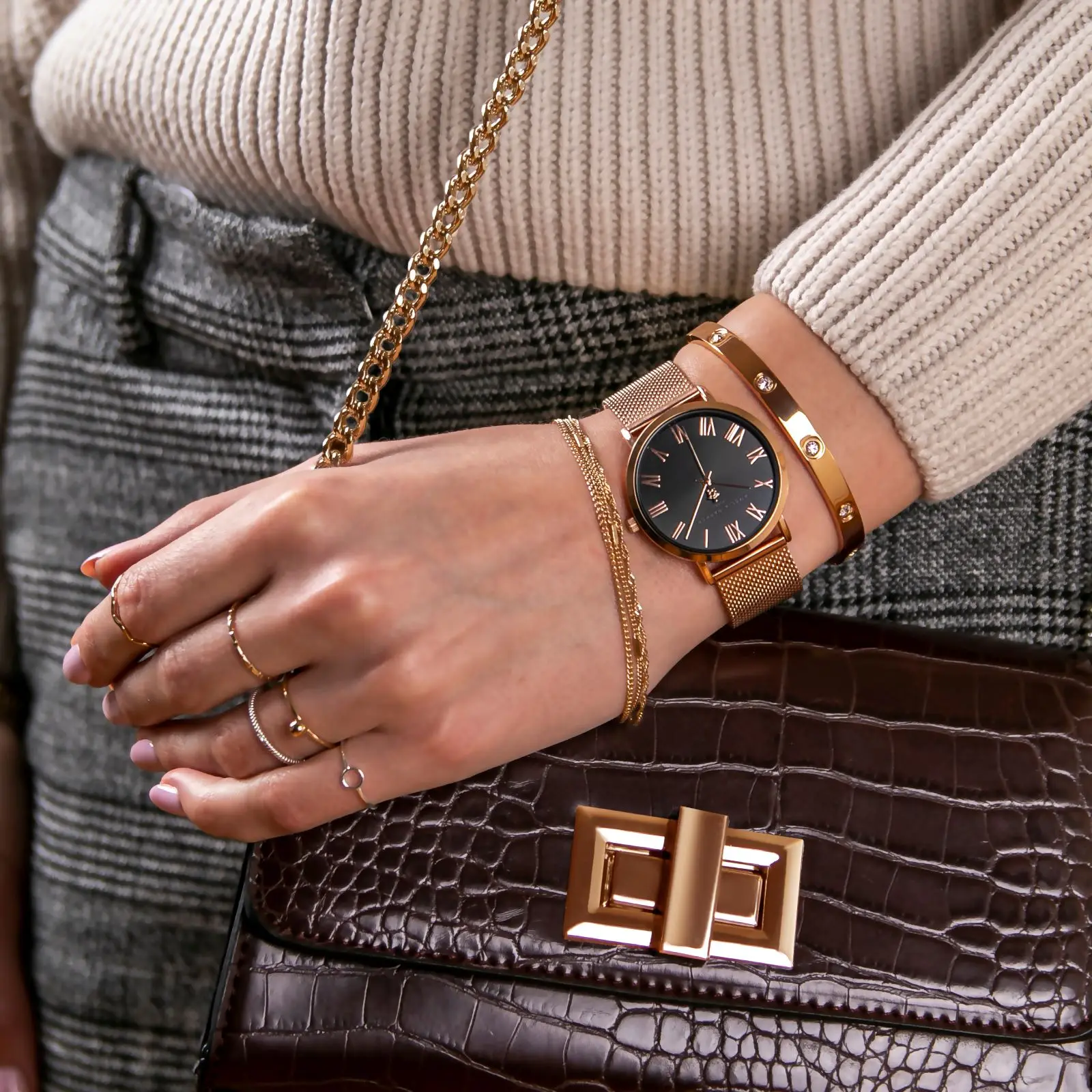 Amelia Parker часы наручные женские кварцевые Японский механизм цвет золото из