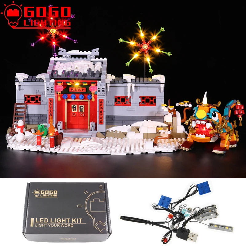 

GOGOLIGHTING Brand LED Light Up Kit For Lego 80106 For Story of Nian City Building Blocks Lamp Set Toys(Only Light No Model)