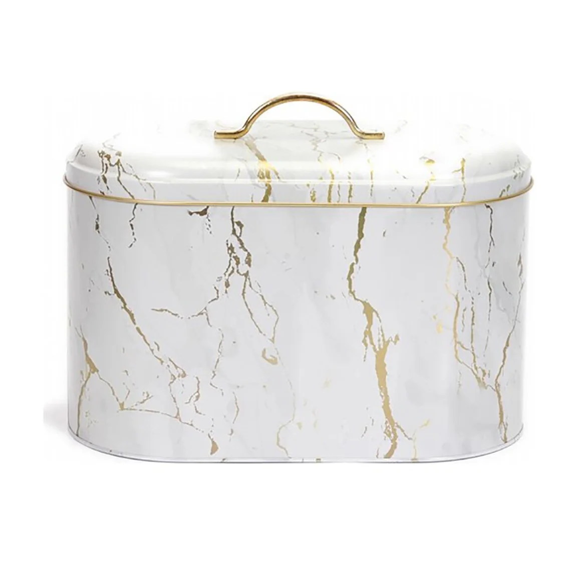 

Bread Storage Box Food Container Kitchen Organizer Practical Metal Fruit Snack Box For Home Cuisine Decor Marble Design
