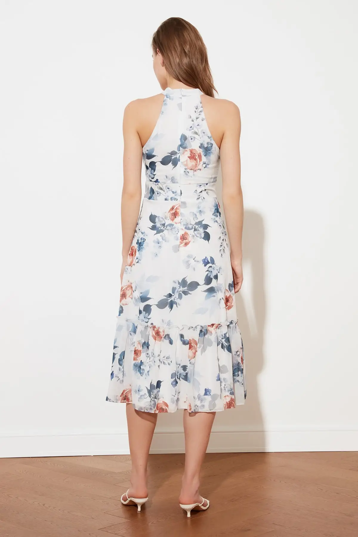 

Ecru Patterned Dress