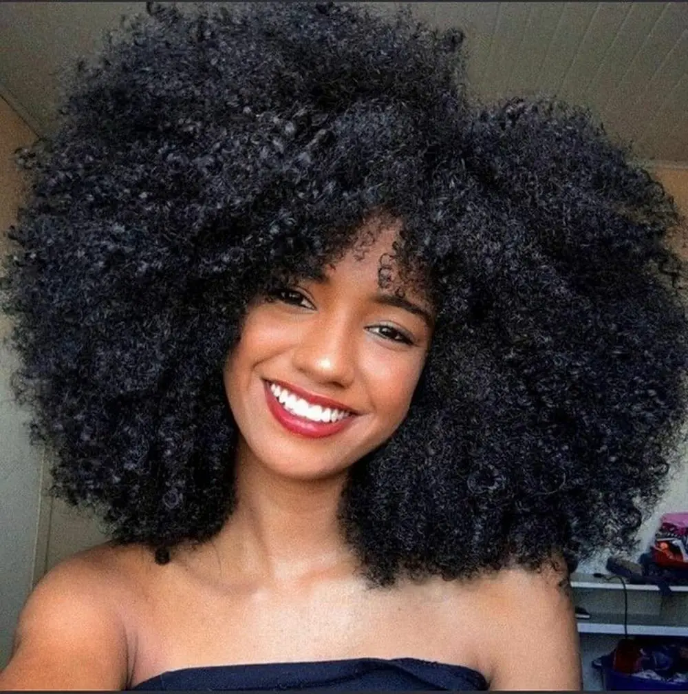 

Nicy Afro Kinky Curly Wig With Bangs 360 Lace Front Wigs 250% Density For Black Women Cosplay Brazilian Remy Hair Glueless Wigs