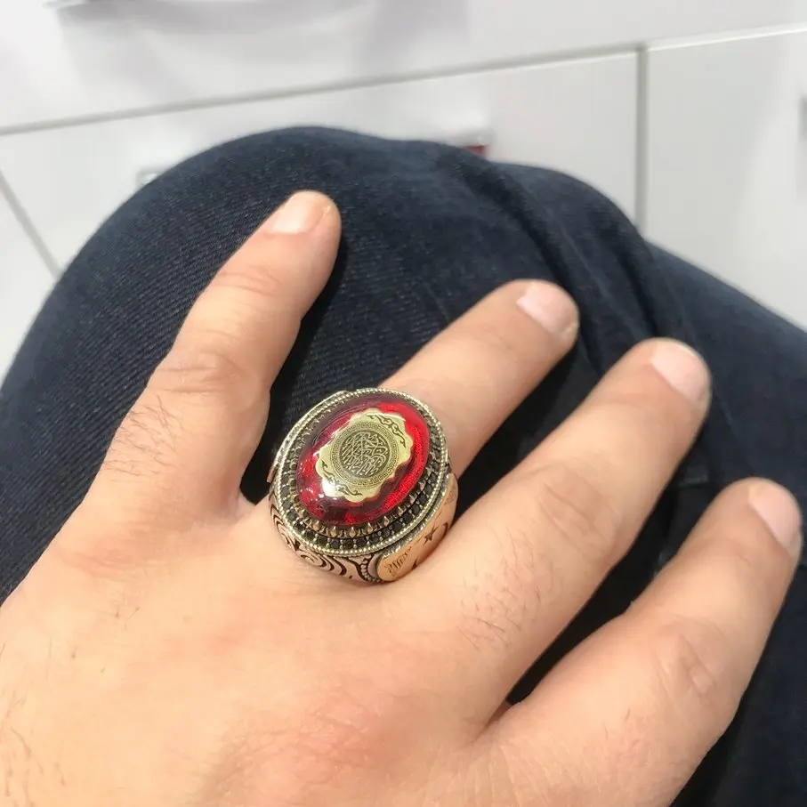 Amber and Onyx Stone Special Design Silver Men 'S Ring | Украшения и аксессуары
