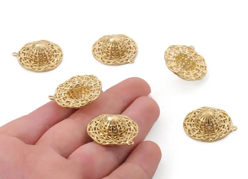 

Brass Hat Charms - Raw Brass Hat Earrings and Pendant - Earring Findings - 4PCS/LOT - 28.02x25.14x1.59mm - PP2353