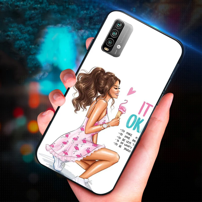 

Fashion Girl Shopping Phone Case For Xiaomi Redmi Note 9 Pro MAX 9S Note 9 Pro 5G Cases Back Cover Soft TPU