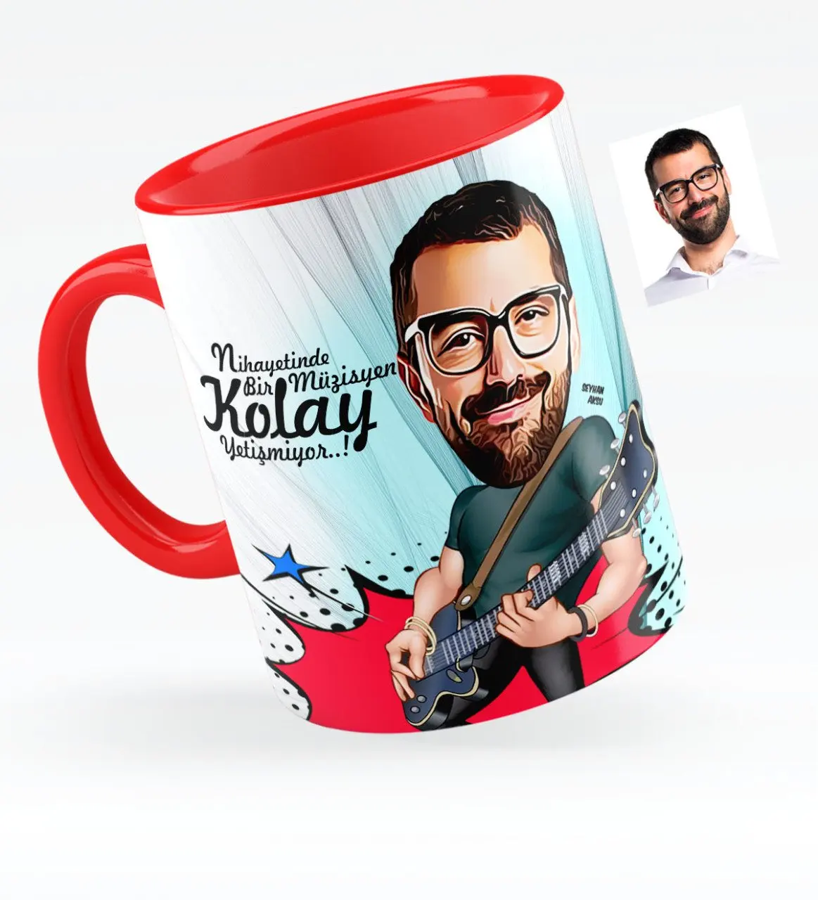 

Personalized Mr Guitarist Caricature Of Red Mug Cup-1