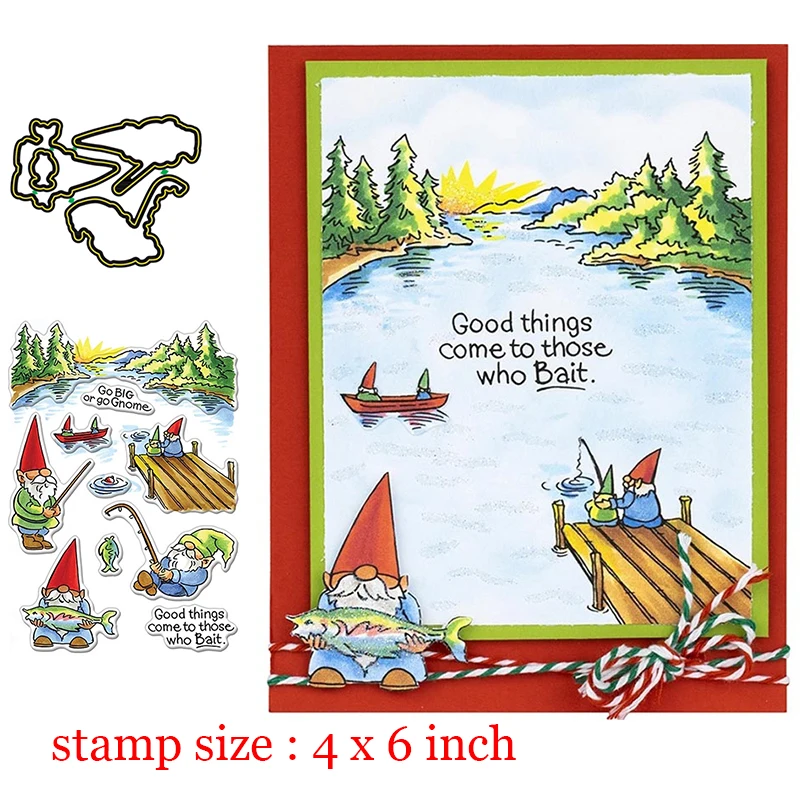 Прозрачные штампы для рыбалки и гномов координационные металлические резки