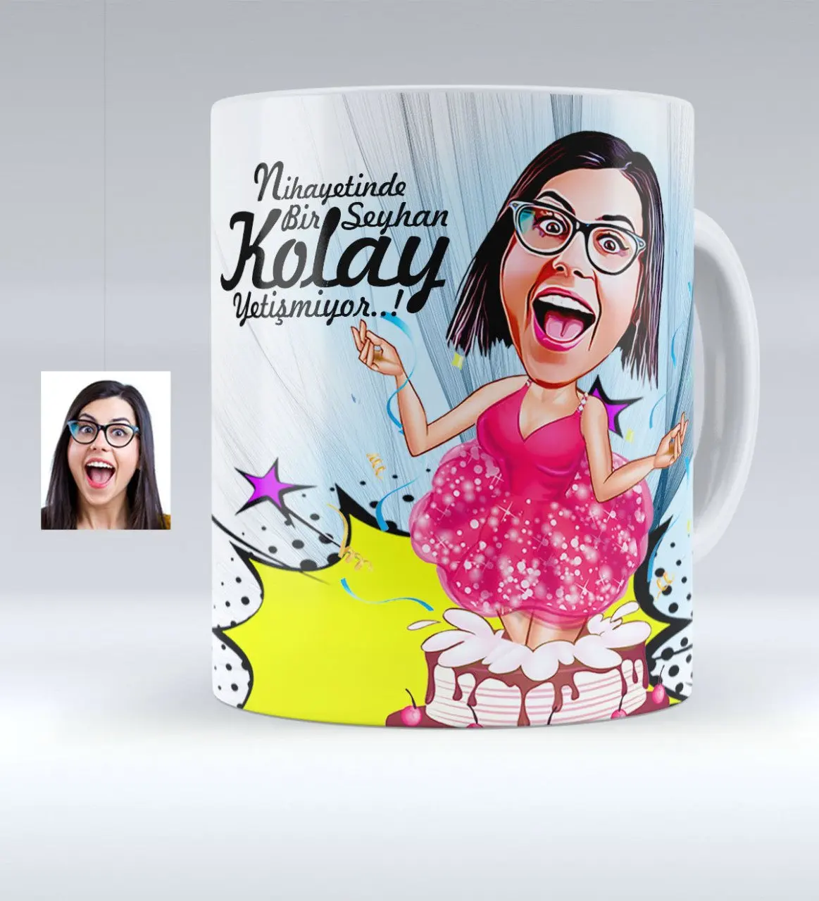 

Personalized Women 'S Birthday Caricature Of White Mug cup-1
