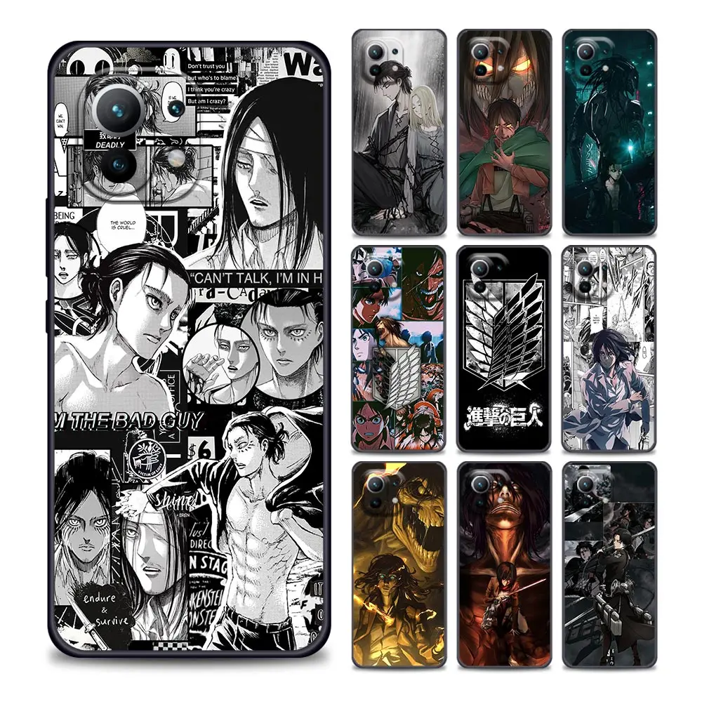 

Anime Attack on Titan Phone Case for Xiaomi Mi 11Lite i Ultra X T EN PocoF1 X3 NFC GT M3 F3 GT M4 Pro Soft Silicone Cover Coque