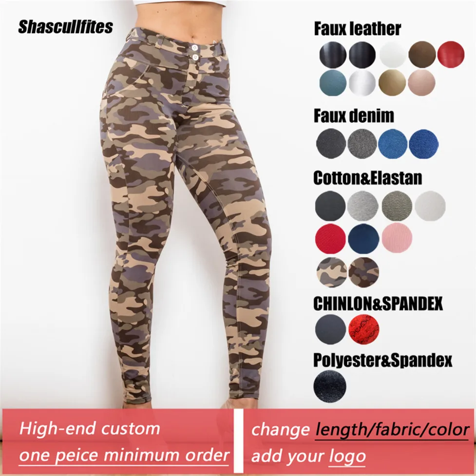 Shascullfites Tailored Green Camo Pants Super Stretch Skinny Trousers Hunting Camouflage Outdoor Spring Military