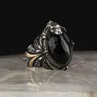 Мужское бриллиантовое серебряное кольцо, бриллиантовый рисунок льва, подарочное изделие, специальный дизайн ручной работы, Сделано в Турции